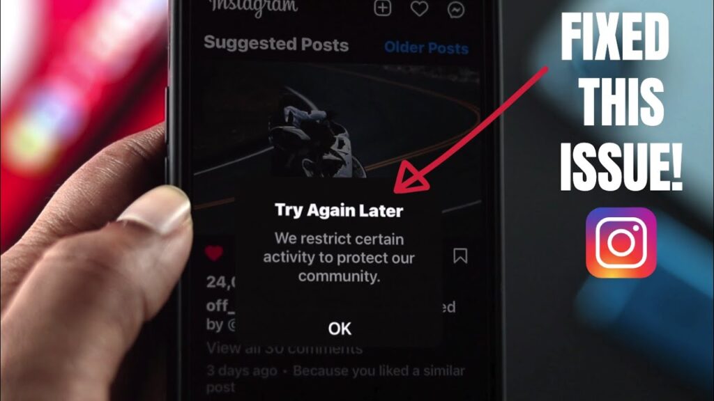 Fix for ”Try Again Later” on Instagram